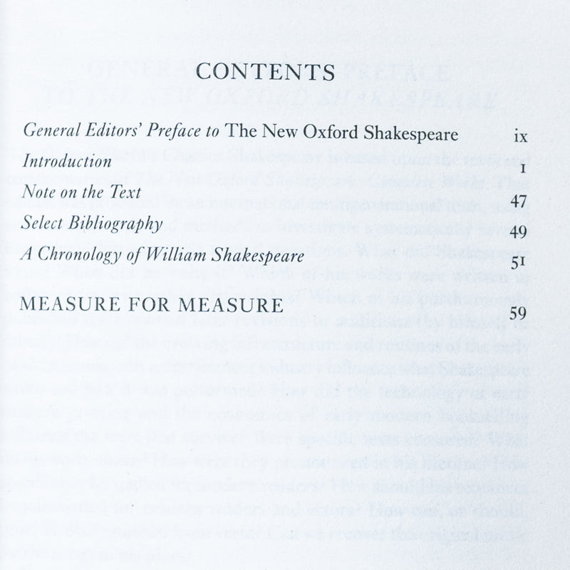 Measure for Measure: The New Oxford Shakespeare